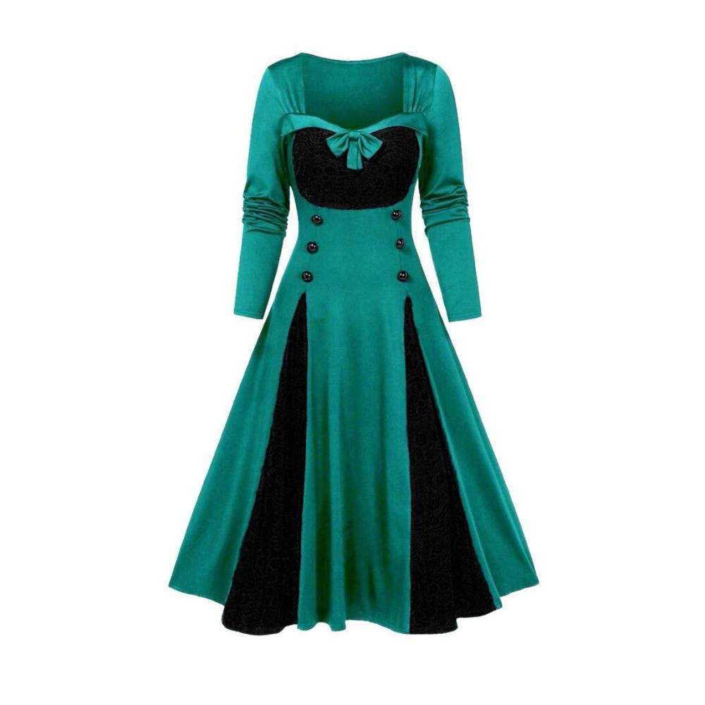 04-grünes Weinlese-Kleid