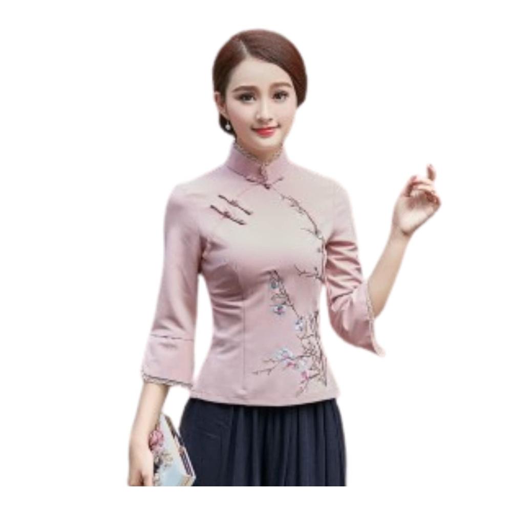 Rosa Qipao-Oberteil