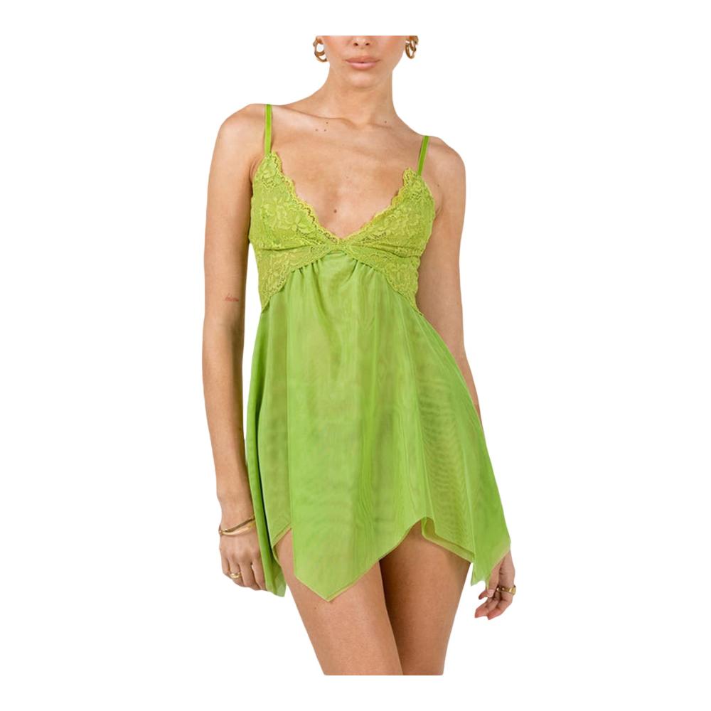 Z8-grünes Feen-Minikleid