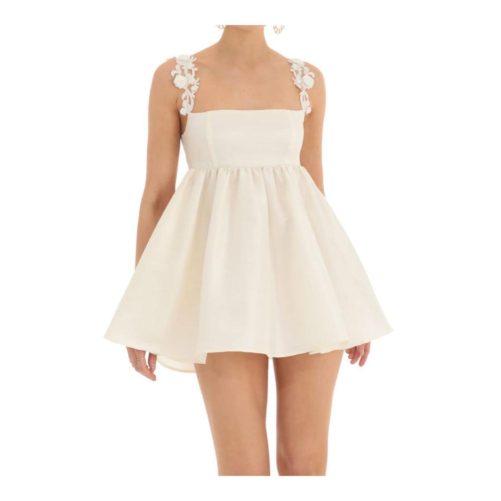I Weiß Puff Kleid