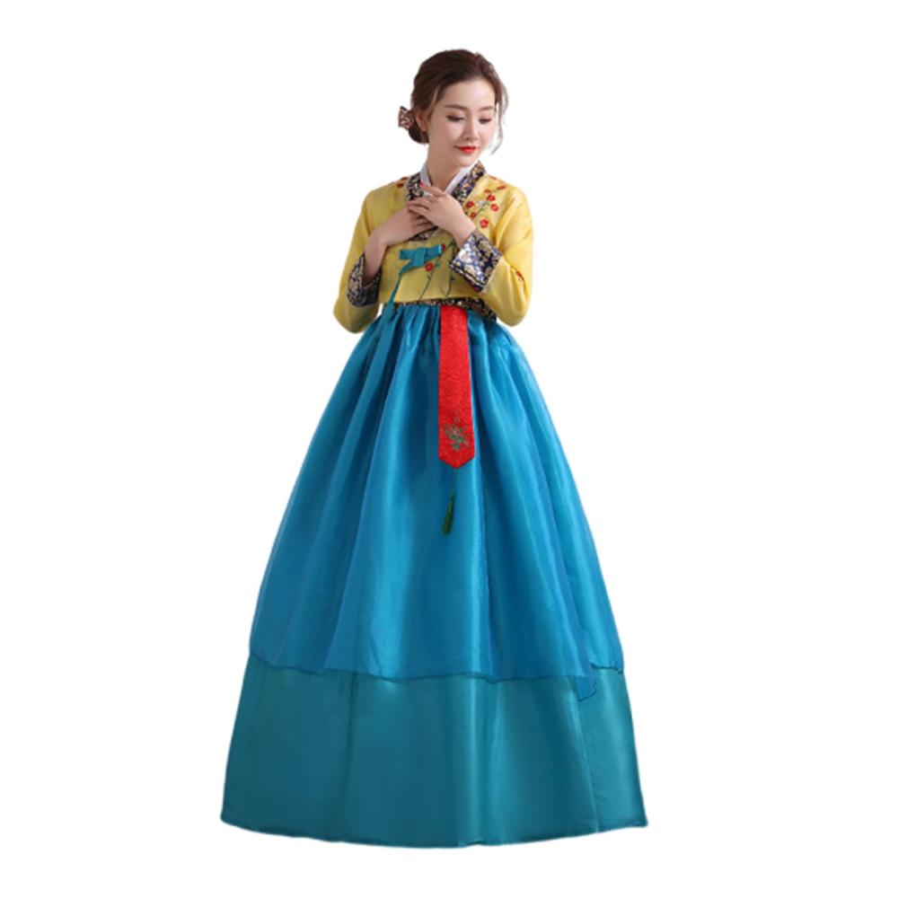 Gelbtop-Blaukleid