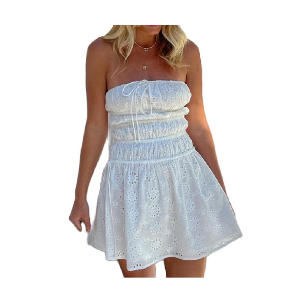 Z9-Weißes Röhren-Minikleid