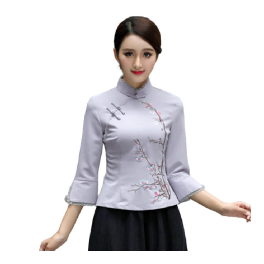 Graues Qipao-Oberteil