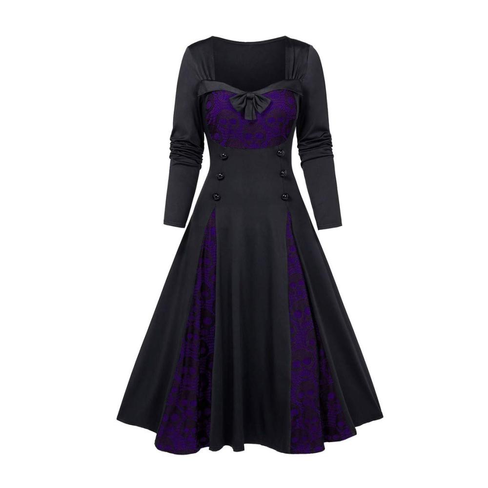 02-violettes Weinlese-Kleid