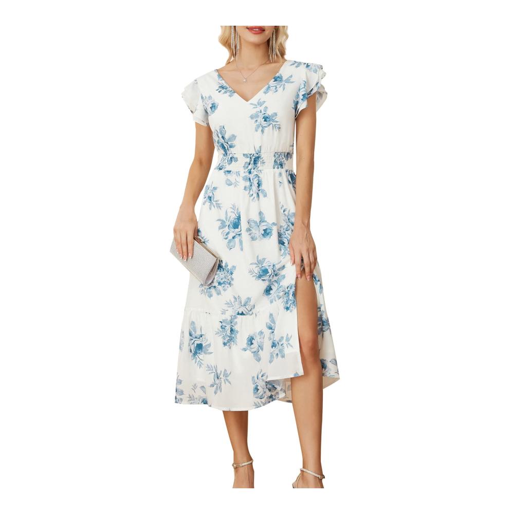 Blau-blumiger Druck