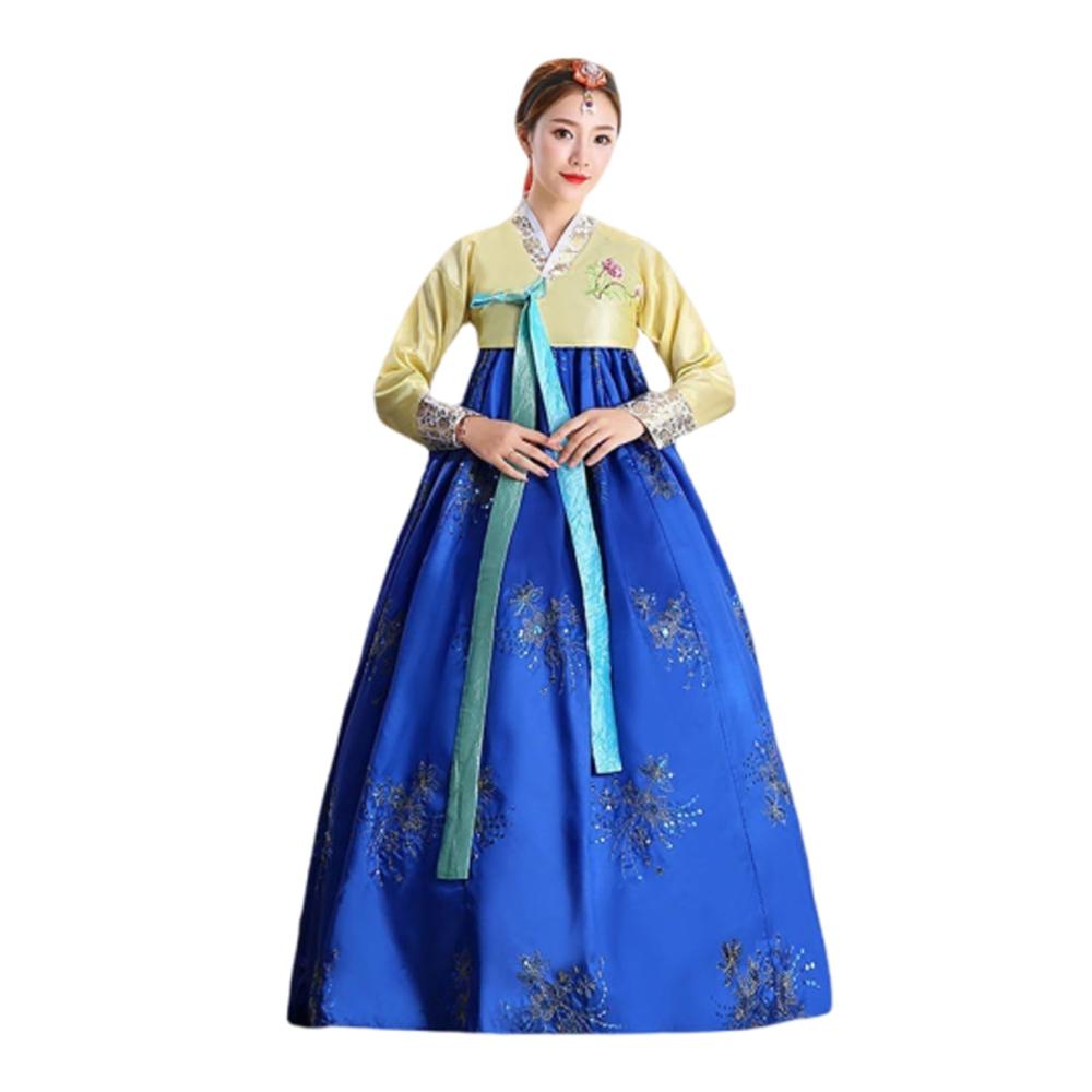 Gelbtop-Blaukleid