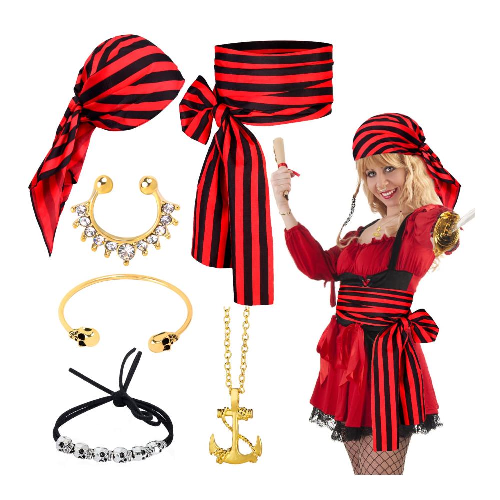 Schwarz und rot gestreift